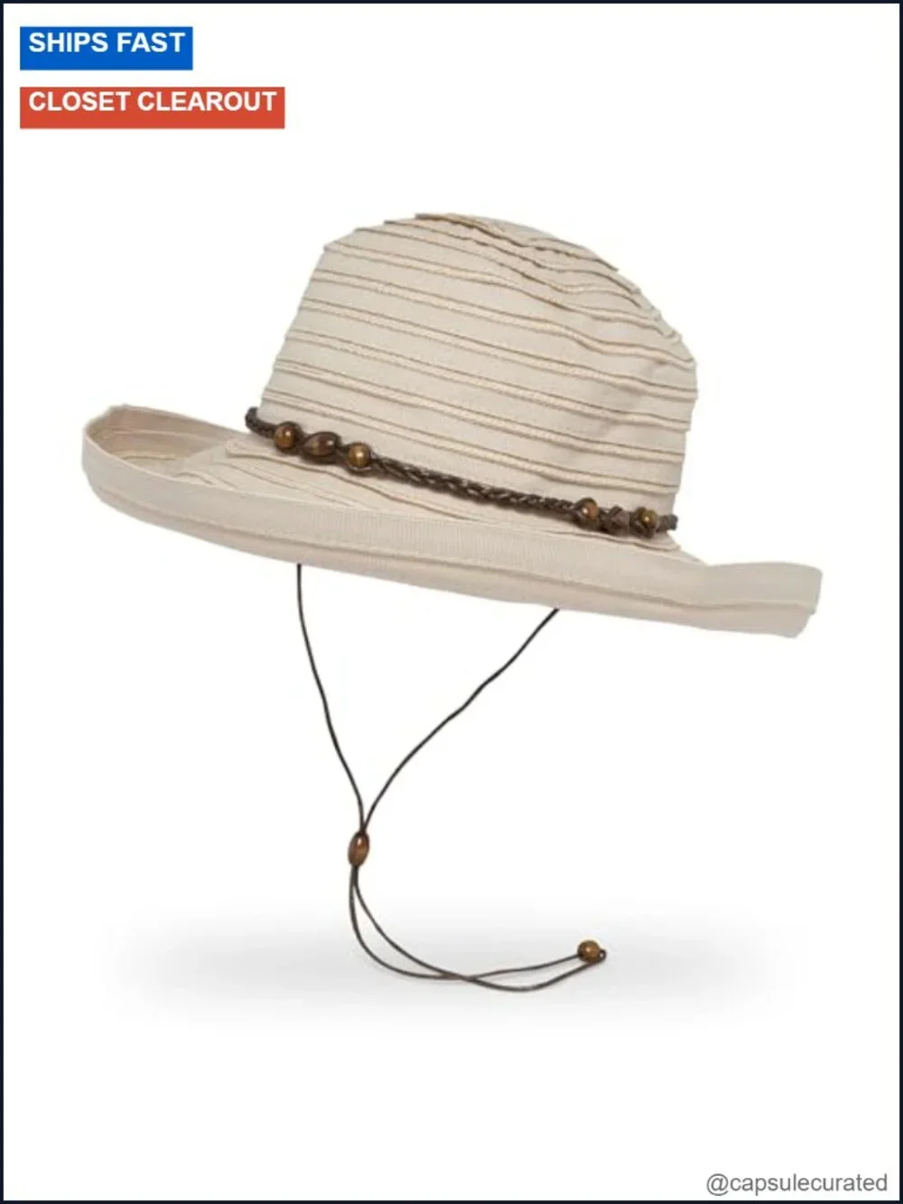 UPF 50+ Packable Sun Hat with Adjustable Slip-Knot and Shapeable 3